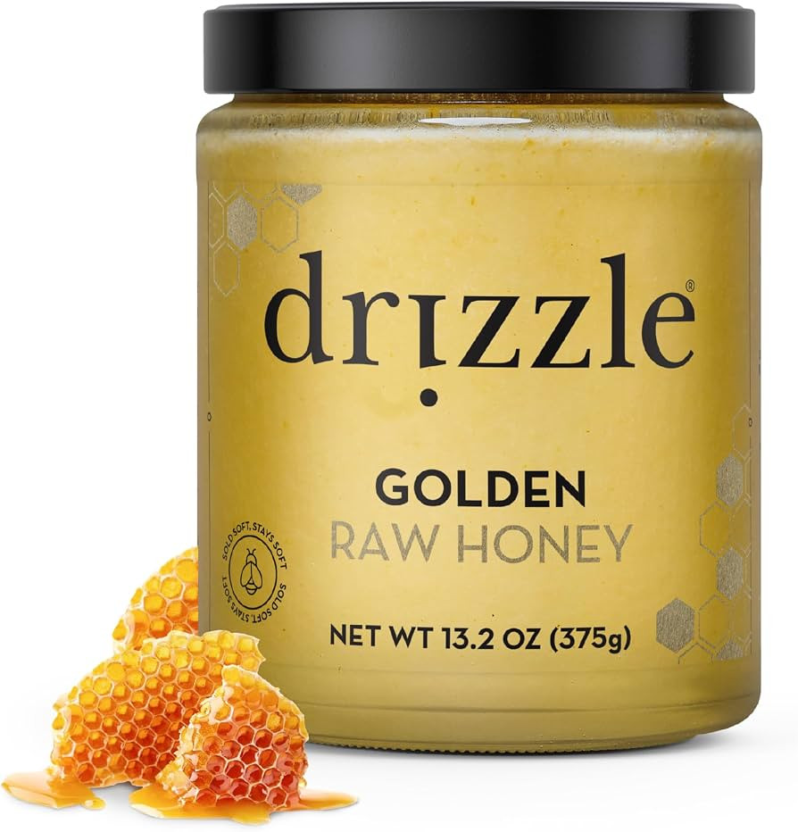 Drizzle Golden Raw Honey - All Natural Pure Raw Honey, Unfiltered & Unheated, Use in Tea & Coffee... | Amazon (US)