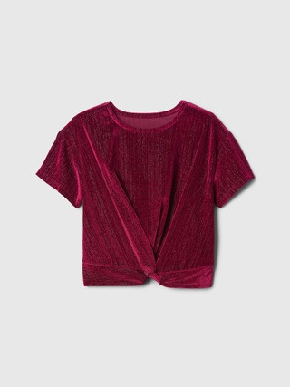 Kids Relaxed Velvet Twist-Hem Top | Gap Factory