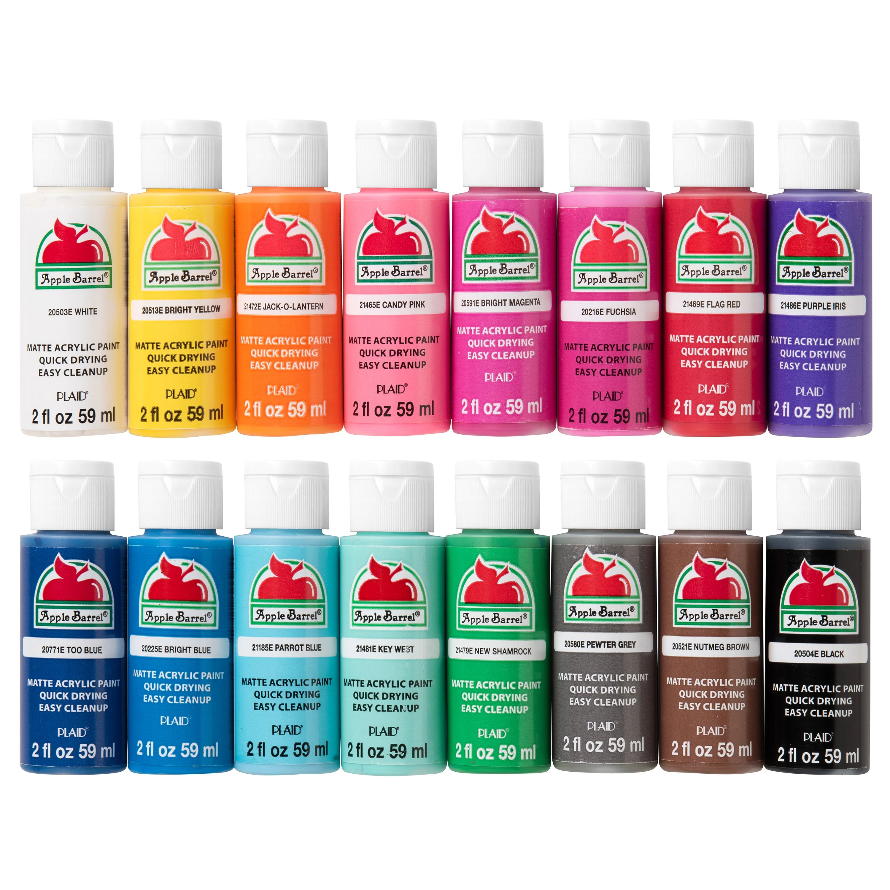 Apple Barrel 2 oz Multi-color Matte Acrylic Craft Paint (16 Pieces) - Walmart.com | Walmart (US)
