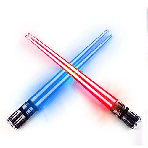 Lightsaber Chopsticks Light Up, Star Wars Chopsticks Light Up, Mini Lightsaber, Fun Chop, Cool Chopsticks, Light Saber Chopsticks, Led Chopsticks, 2 PAIRS, Blue Red (Glossy Tips) | Amazon (US)