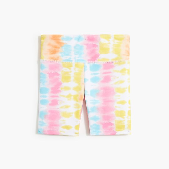 Girls' rainbow tie-dyed bike short | J.Crew Factory