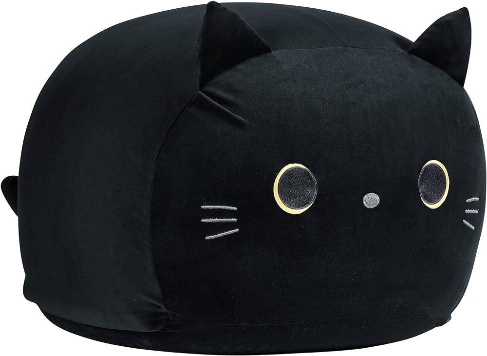 Stuffed Animal Storage Bean Bag Chair Cover for Kids Black Cat Beanbag Chair for Girls Large Size... | Amazon (US)