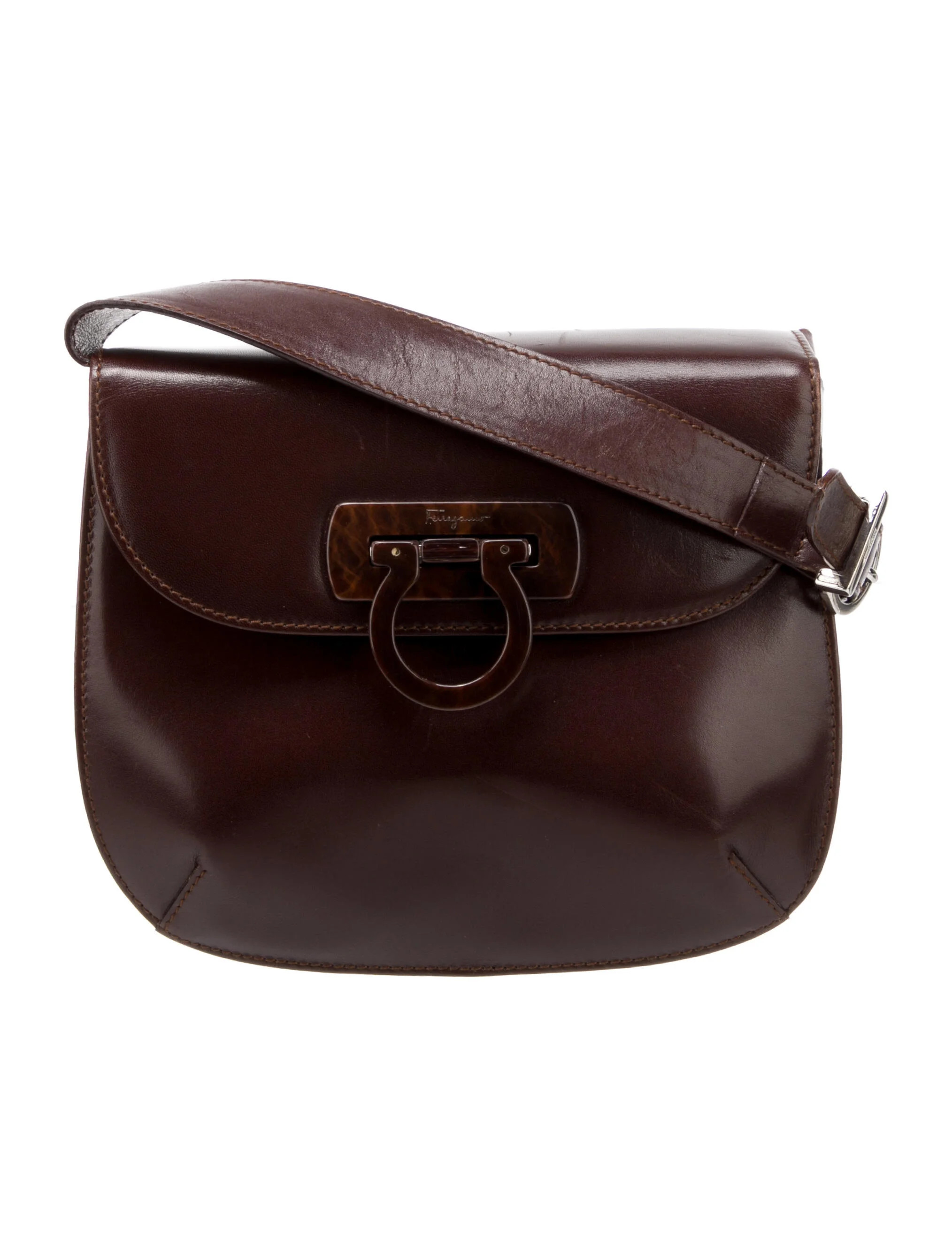 Vintage Leather Gancio Shoulder Bag | The RealReal