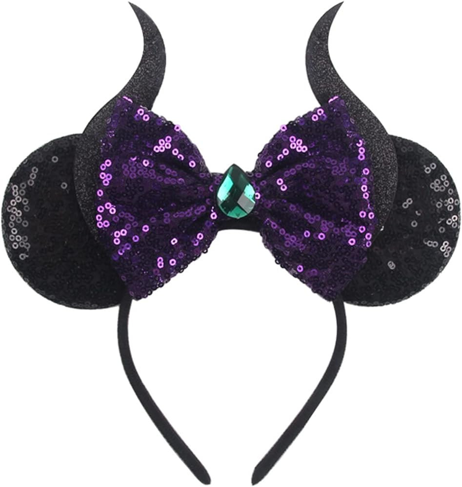 MADO Devil Horns Headband, Black Mouse Ears for Women Girls, Halloween Ears, Princess hair Access... | Amazon (US)