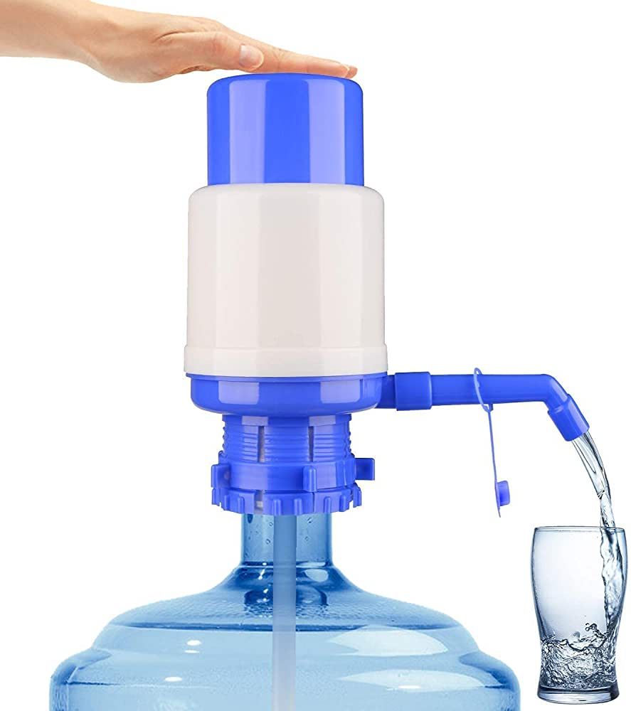 Water Bottles pump Blue Manual Hand pressure pump Drinking Fountain Water Press pump with an Extr... | Amazon (US)