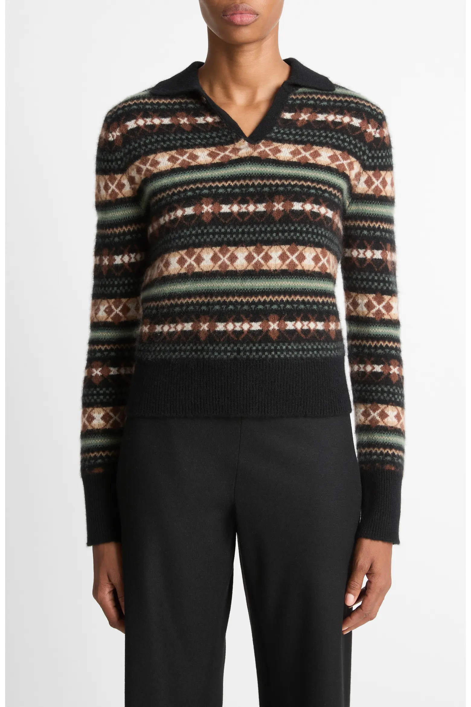 Vince Fair Isle Cashmere Polo Sweater (Women) | Nordstromrack | Nordstrom Rack
