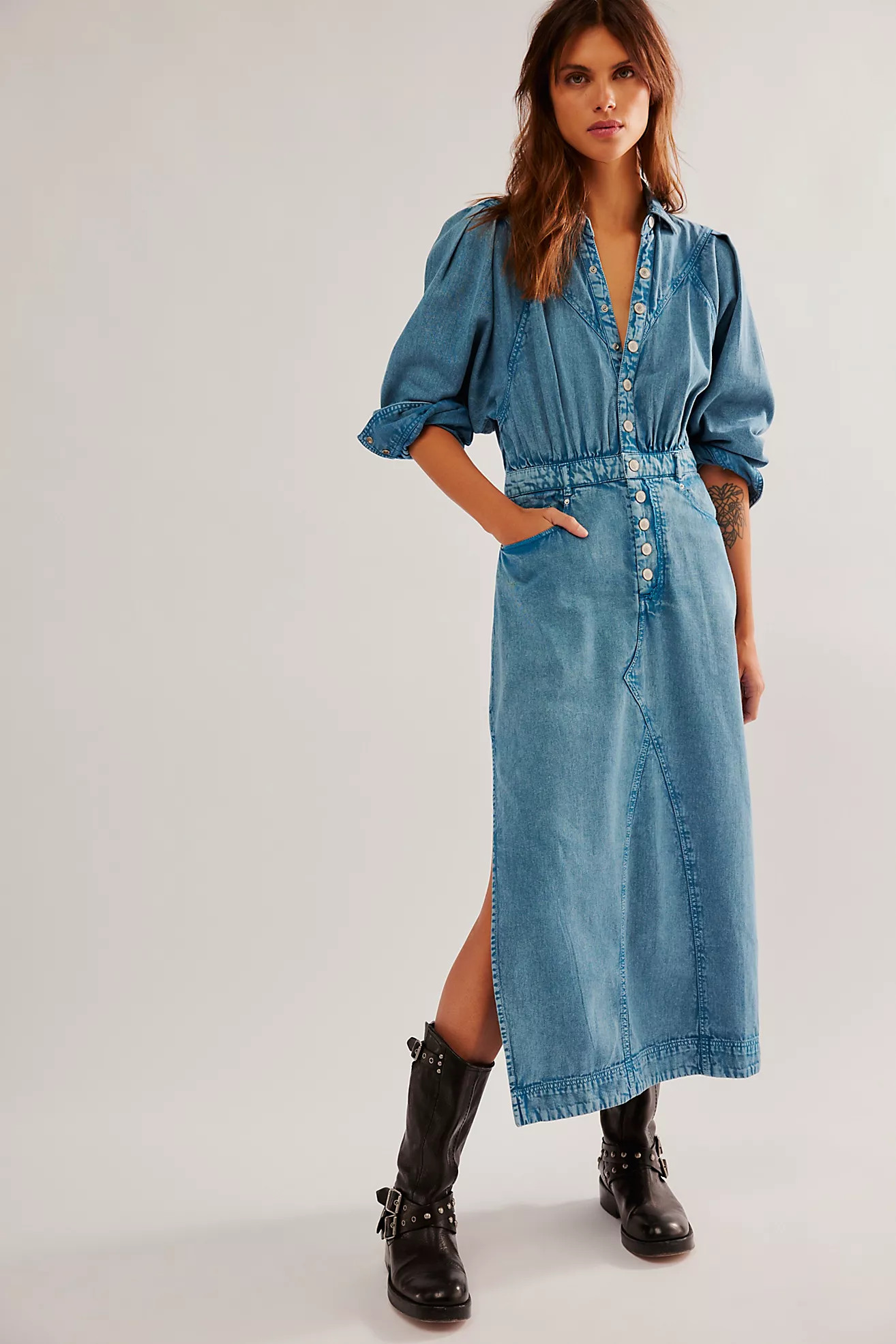 Mad Love Denim Midi Dress | Free People (Global - UK&FR Excluded)