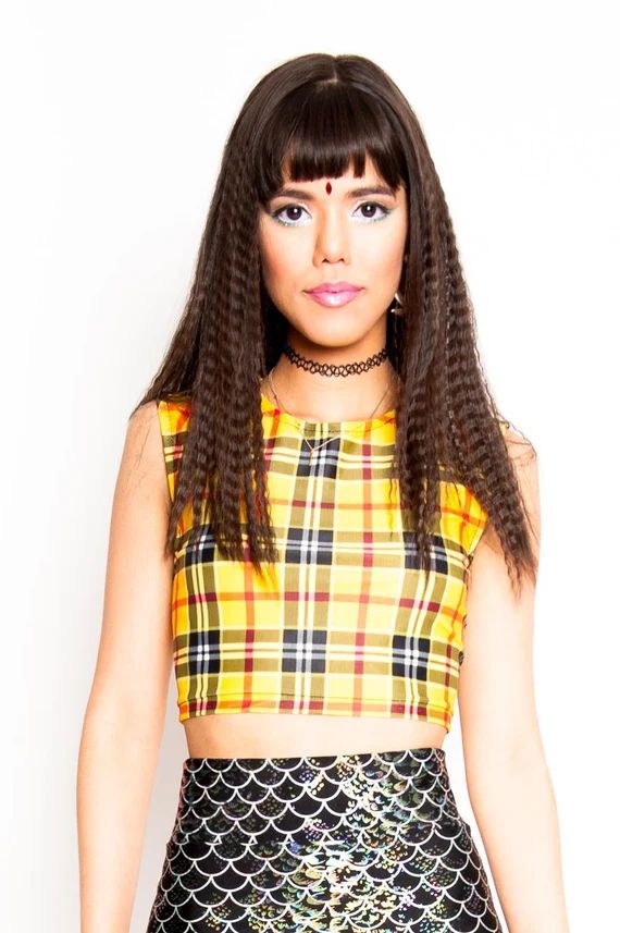 Yellow Plaid Crop Top Clueless Costume-cher Costume 90s - Etsy | Etsy (US)