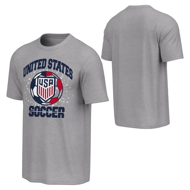 United States Men's National Team USMNT USA Men's Gray Soccer Ball Tee | Walmart (US)