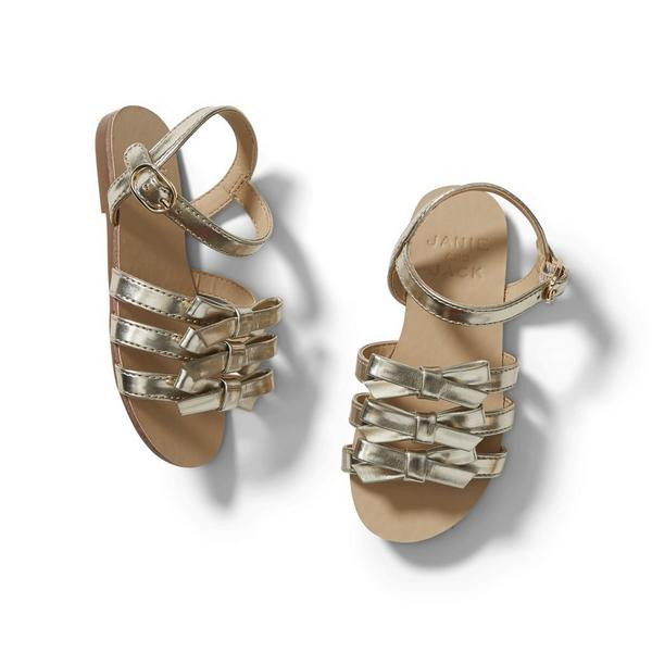 Metallic Bow Sandal | Janie and Jack