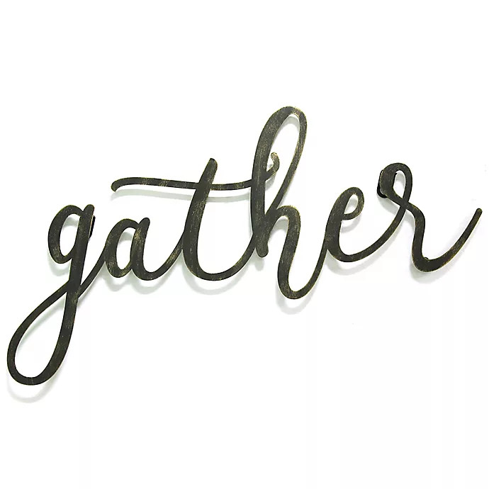 Stratton Home Décor "Gather" 20-Inch x 10-Inch Metal Wall Art | Bed Bath & Beyond
