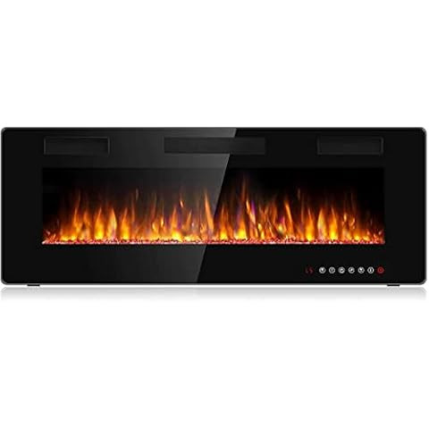 Northwest 50-Inch Wall-Mounted Electric Fireplace - Fireplace Insert with LED Flames, Bottom Vent... | Amazon (US)