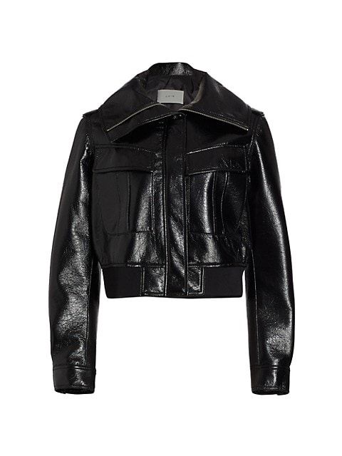 LVIR Cropped Glossed Faux Leather Jacket | Saks Fifth Avenue