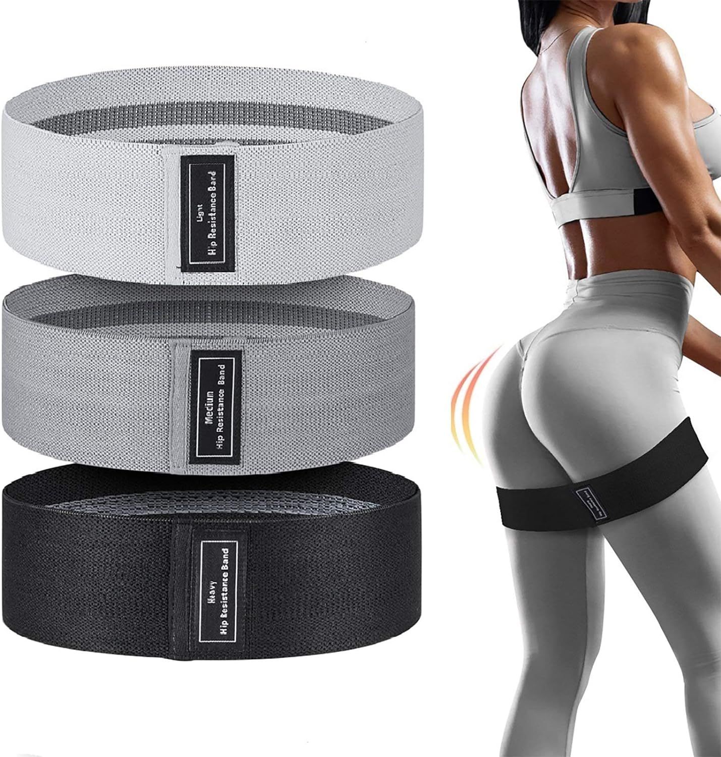 Booty Bands, Resistance Bands, 3 Levels Exercise Bands for Legs and Butt | Amazon (US)