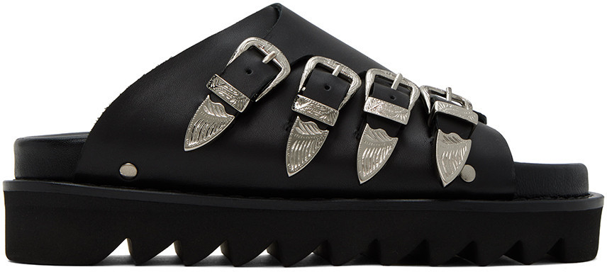 Toga Pulla Black Buckle Sandals | SSENSE