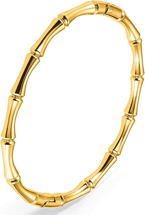 Stainless Steel Bamboo Design Bracelet Titanium Steel Bangle | Amazon (US)