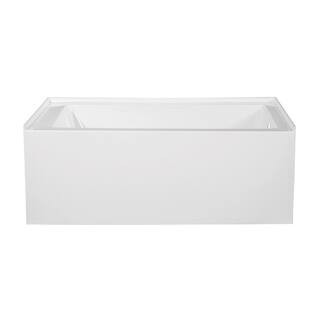 Aqua Eden Bertha 60 in. Acrylic Right-Hand Drain Rectangular Alcove Bathtub in White HVTAP603222R... | The Home Depot