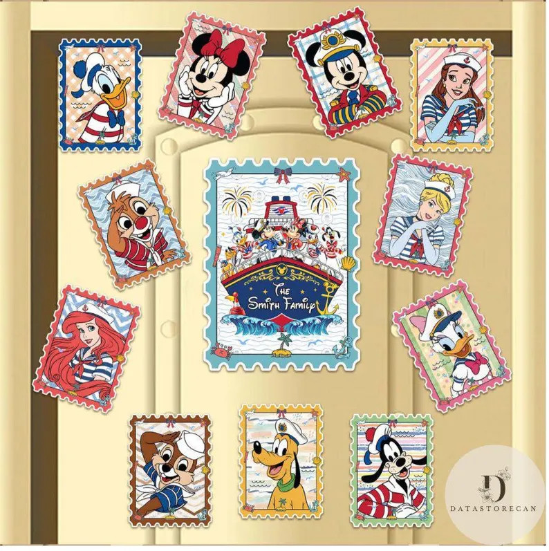 All Disney Characters Cruise Stamps Magnet, Stamps Mickey & Friends Toy Story Princess Disney Cru... | Etsy (US)