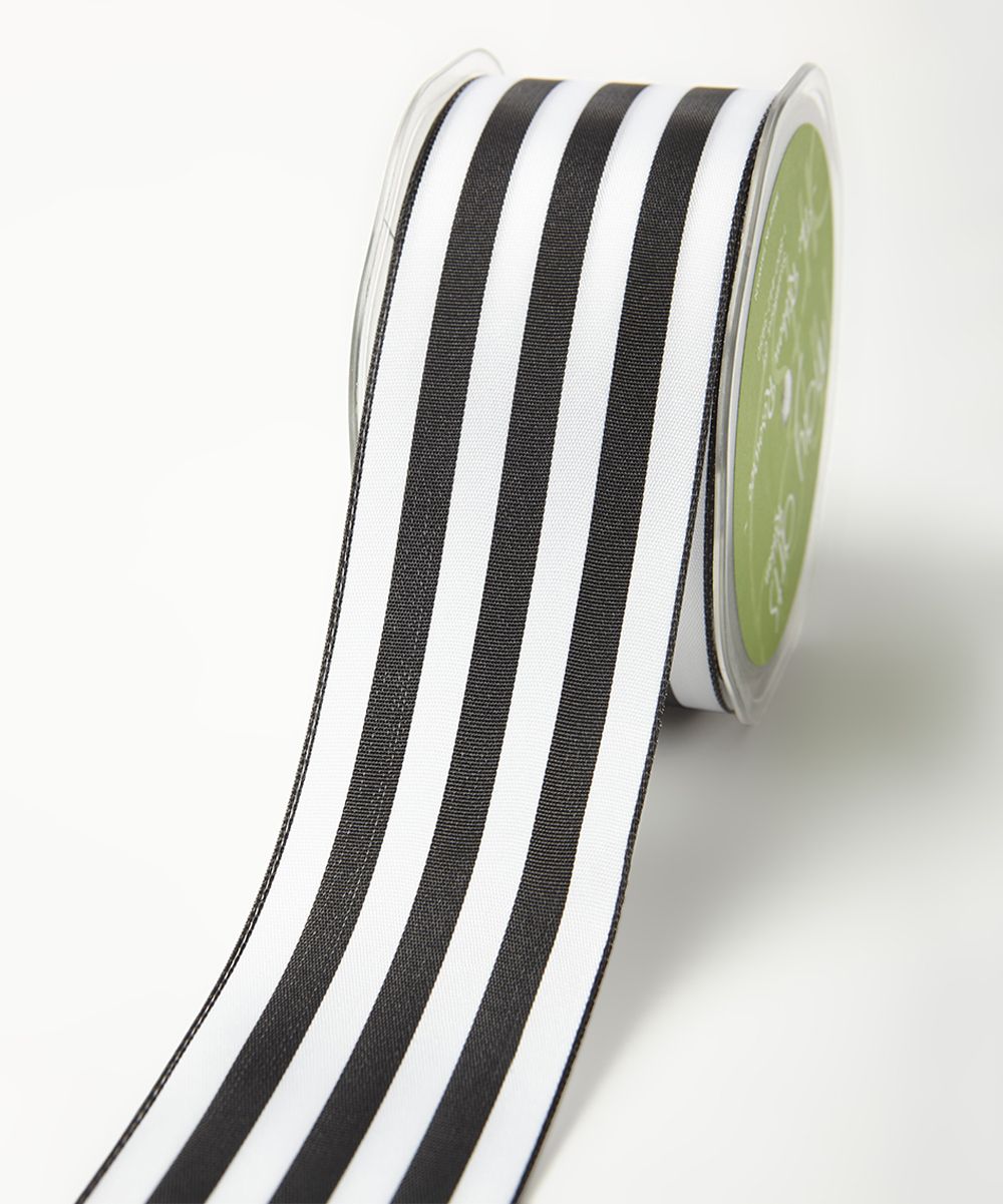 May Arts Ribbon Crafting Ribbon - 2"" Black & White Solid Stripes Ribbon | Zulily