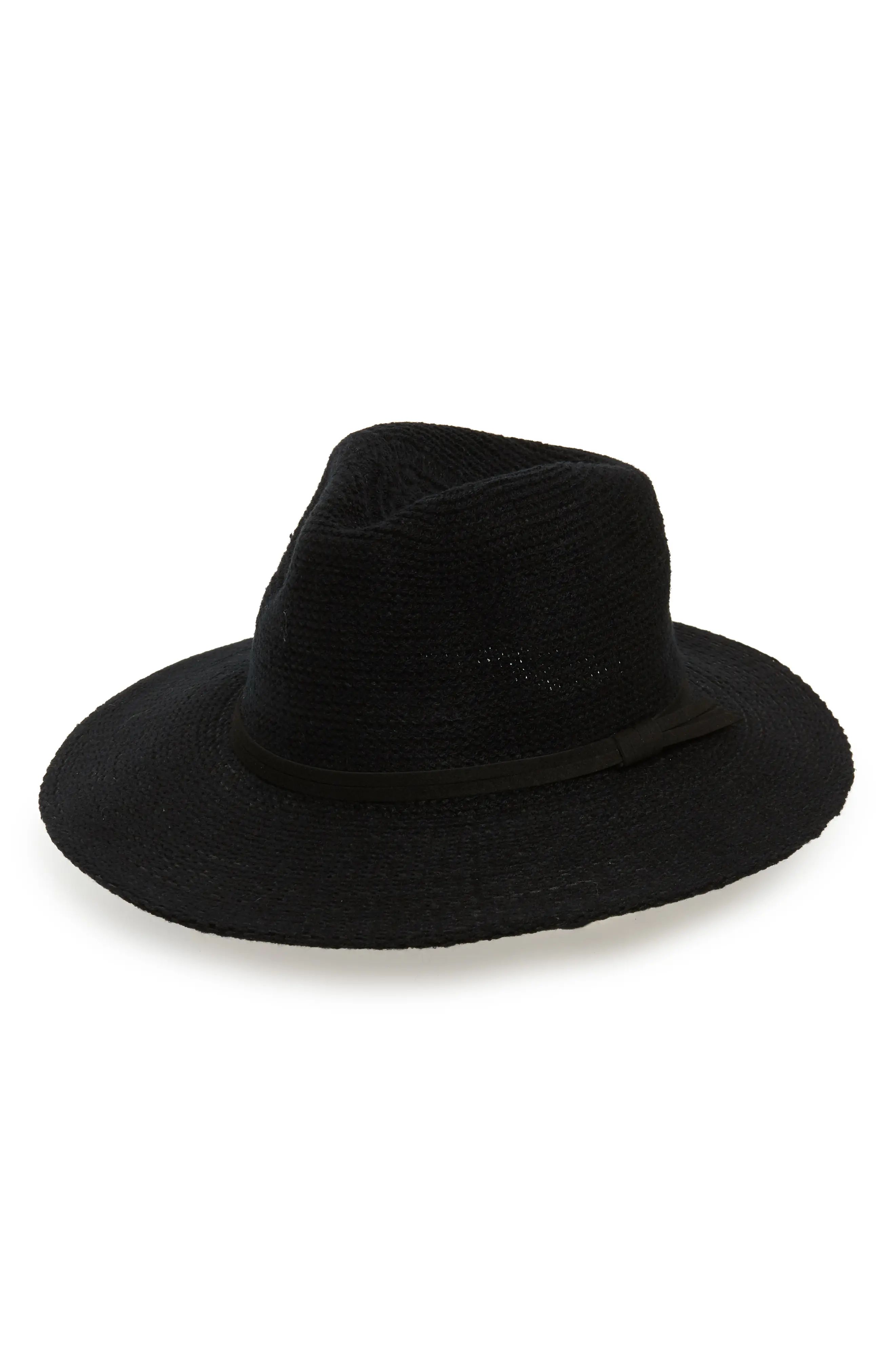 Women's Treasure & Bond Packable Knit Panama Hat - Black | Nordstrom
