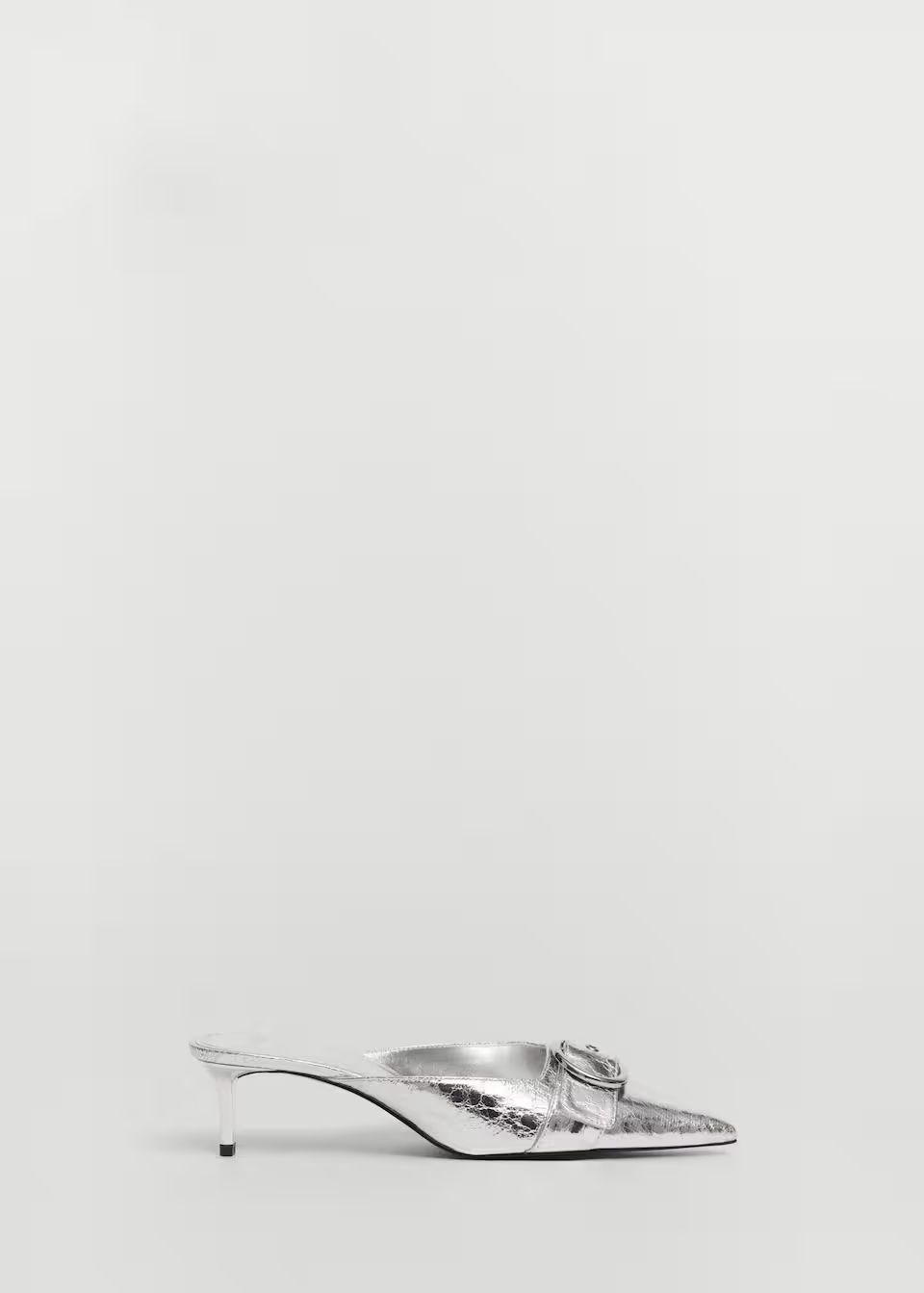 Metallic heeled shoe with buckle -  Women | Mango United Kingdom | MANGO (UK)