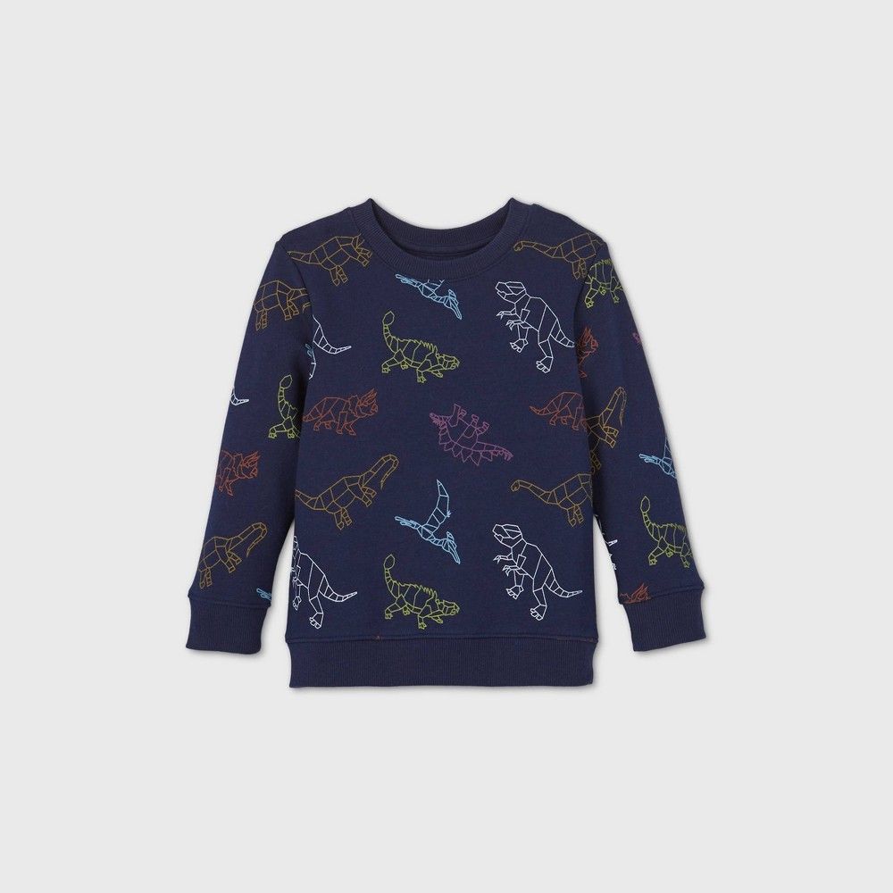 Toddler Boys' Fleece Crew Neck Sweatshirt - Cat & Jack Navy 4T, Blue | Target