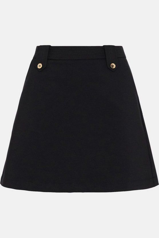 Cotton Sateen Tab Detail Mini Skirt | Oasis UK & IE