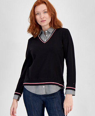 Tommy Hilfiger Women's Cornell Sweater & Button-Up Shirt  - Macy's | Macy's