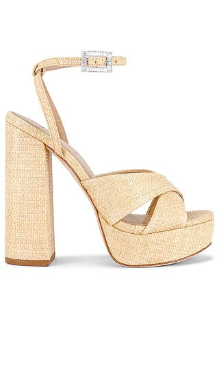 Hannah Heel Platform Sandal in Rafia | Revolve Clothing (Global)