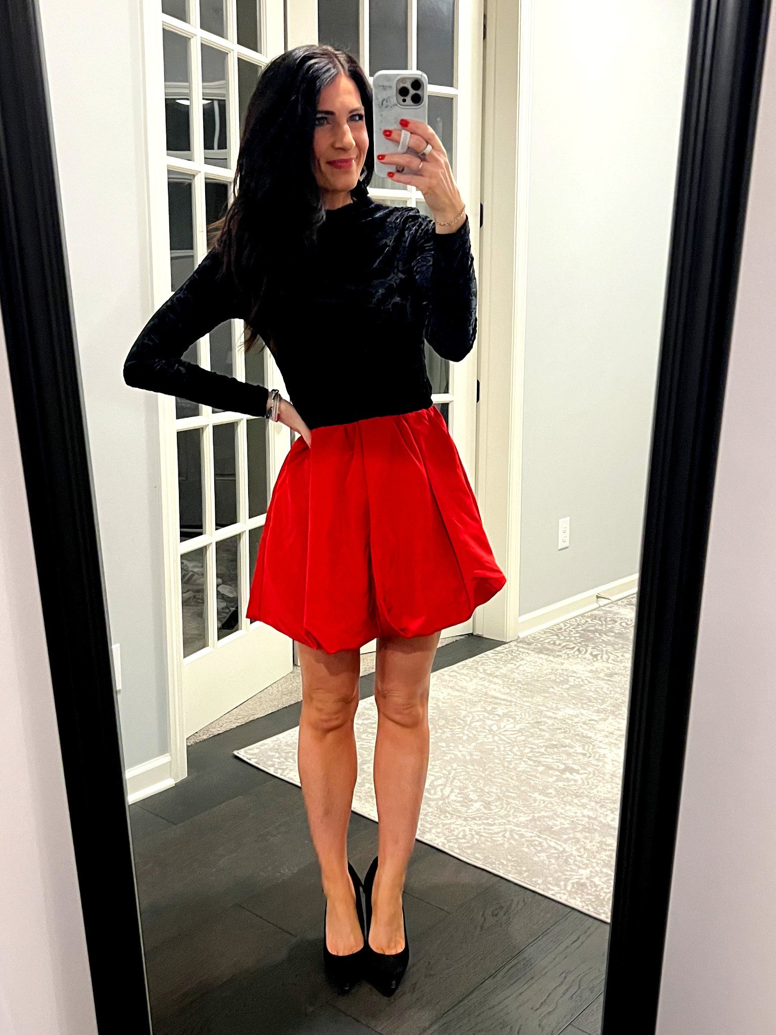 Christmas party outfit from last night! 🎄 
My bubble skirt is on sale and comes in black and this gorgeous red. I’m wearing size small and loved it! 🖤❤️

#LTKSaleAlert #LTKHoliday #LTKootd