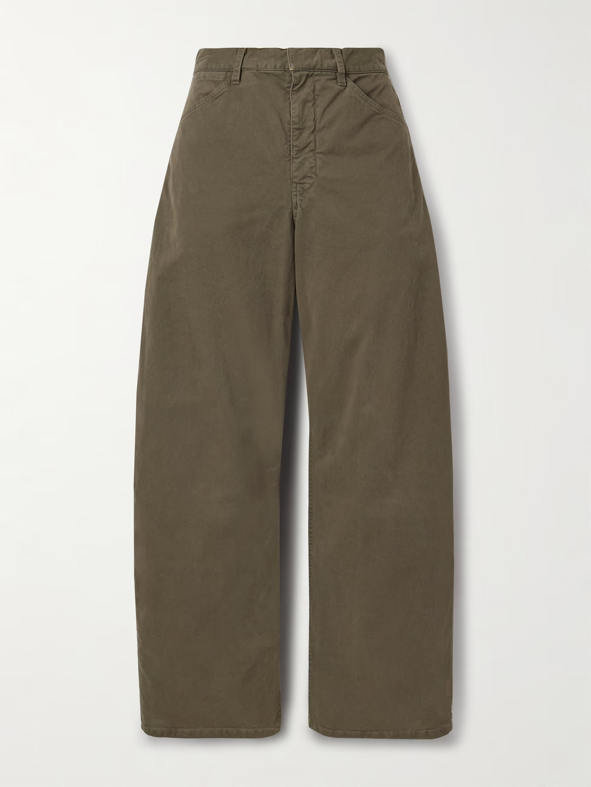 Tribeca brushed cotton-blend twill barrel-leg pants | NET-A-PORTER (UK & EU)