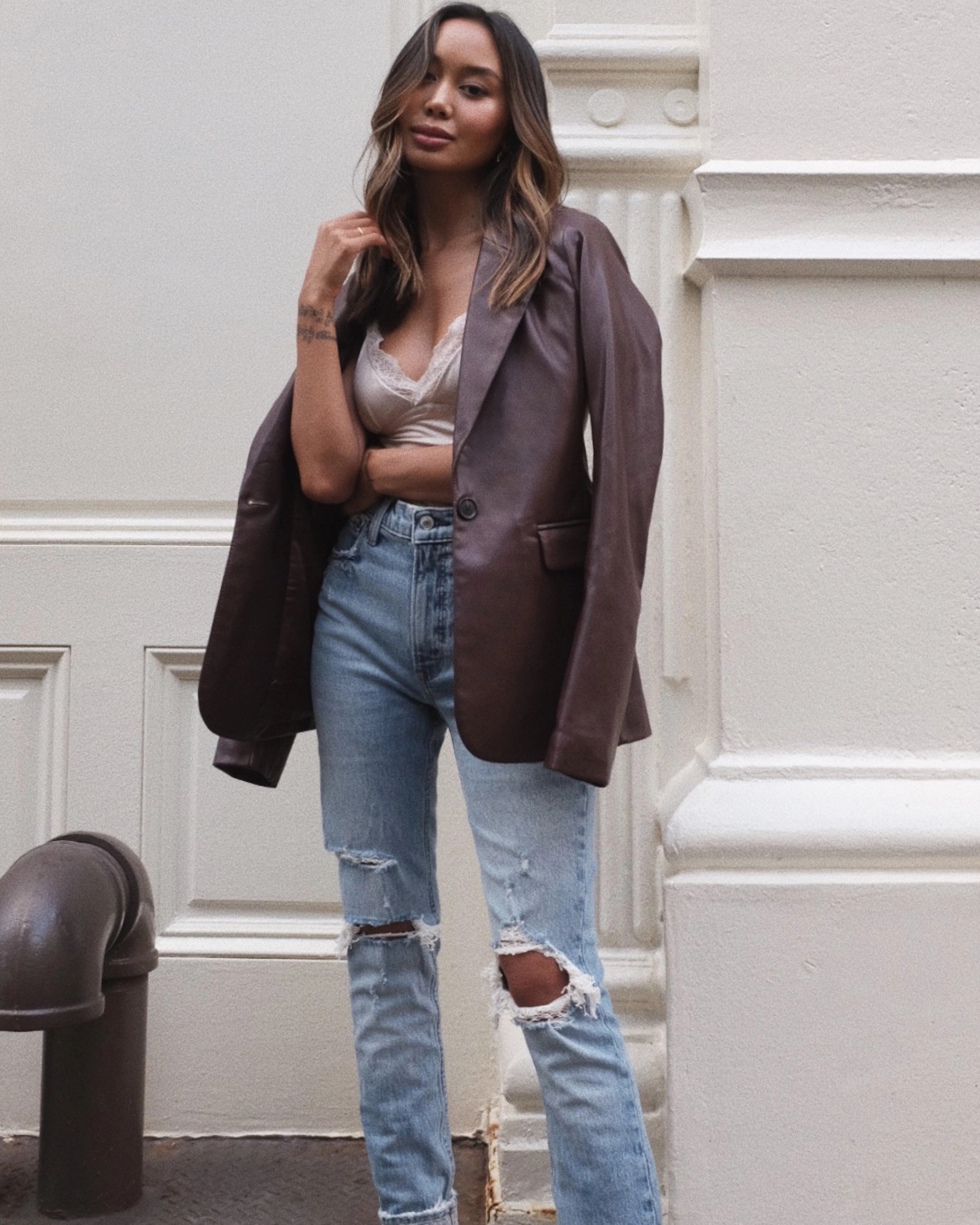 Vegan Leather Blazer | Abercrombie & Fitch (US)