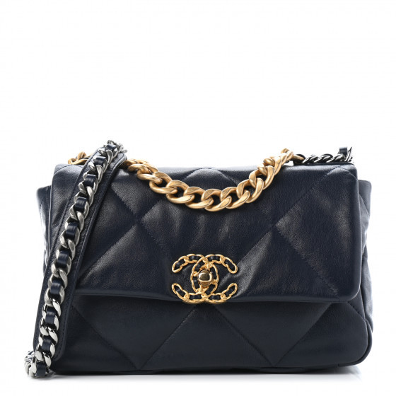 CHANEL

Goatskin Quilted Medium Chanel 19 Flap Navy Blue | Fashionphile