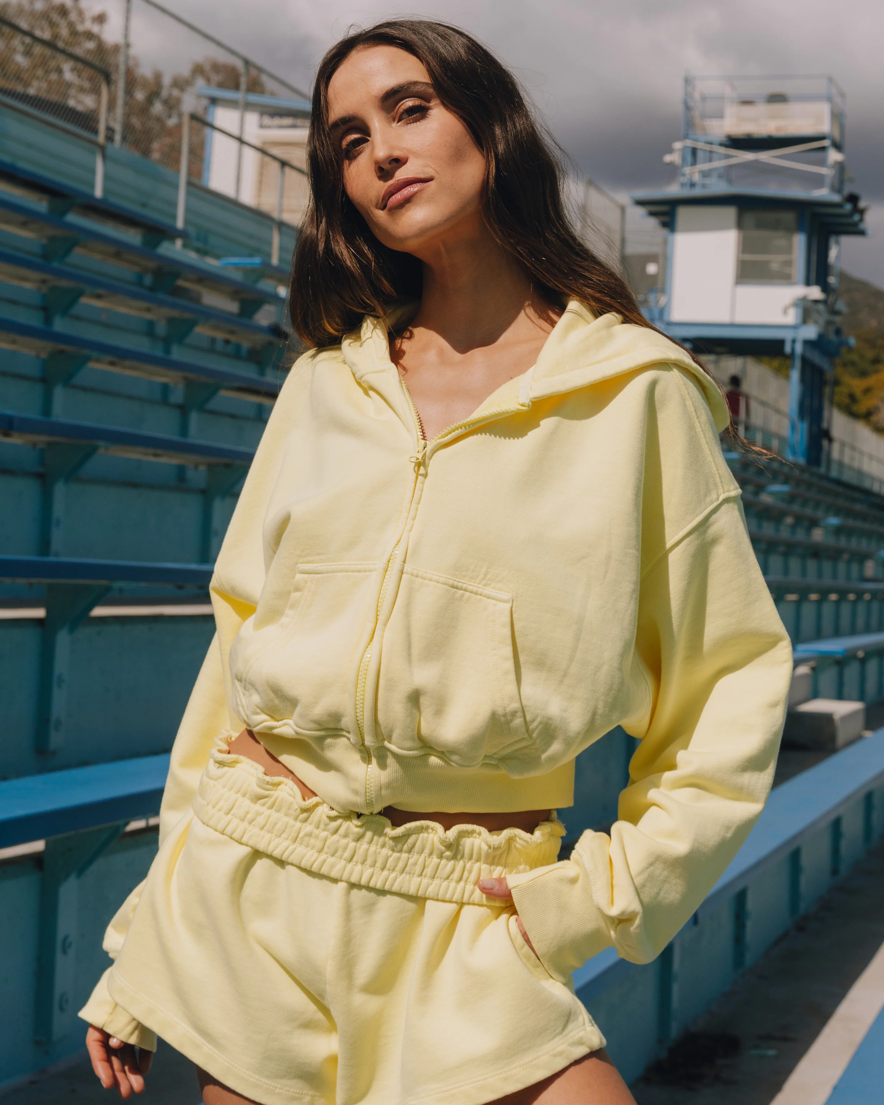 Cropped Zip Hoodie - Lemonade | Daily Drills