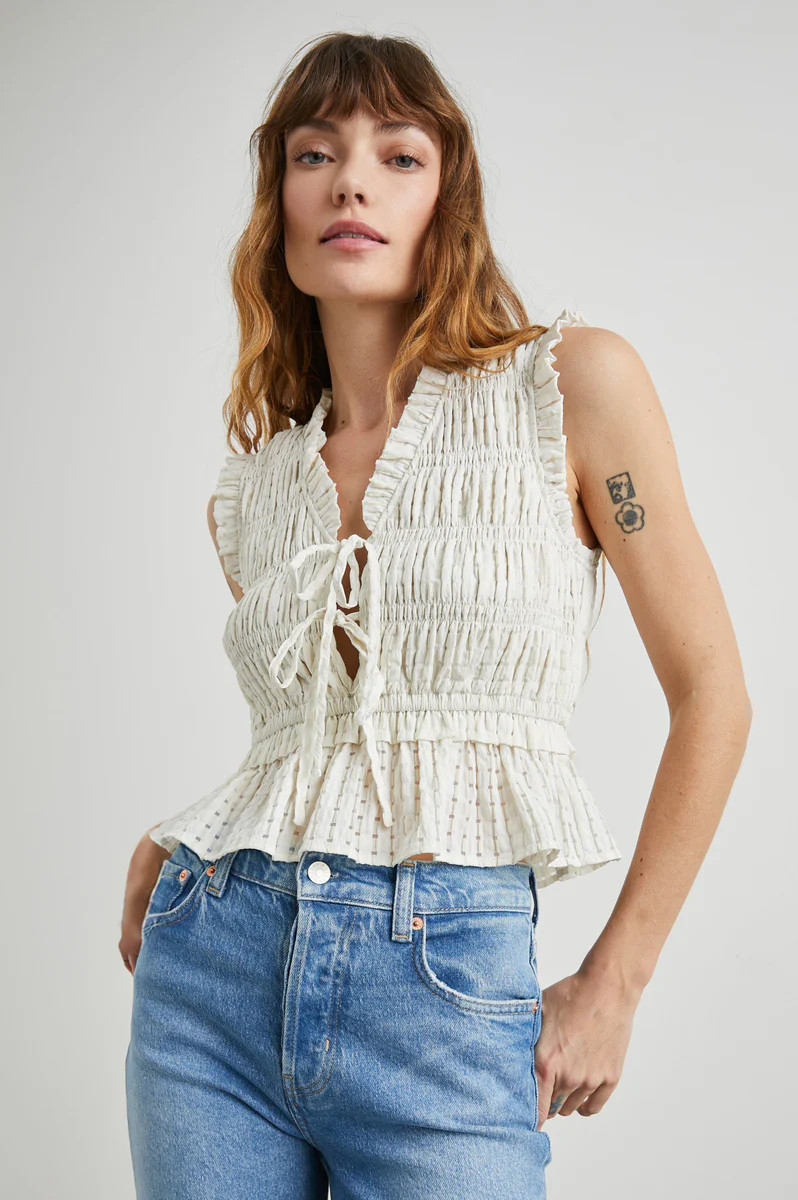 MARTINE TOP - IVORY SEERSUCKER | Rails UK