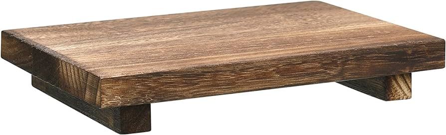 Milki Wood Pedestal Tray for Kitchen or Bathroom | Wood Soap Tray | Wood Stand for Display | Farm... | Amazon (US)