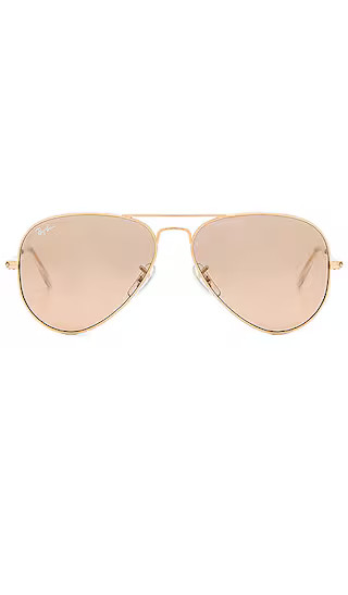 Aviator Gradient in Gold & Crystal Brown Pink Silver Mirror | Revolve Clothing (Global)