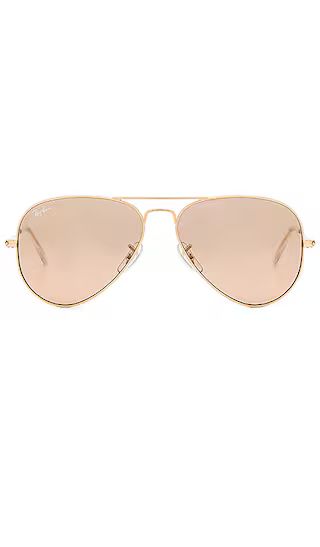 Aviator Gradient in Gold & Crystal Brown Pink Silver Mirror | Revolve Clothing (Global)