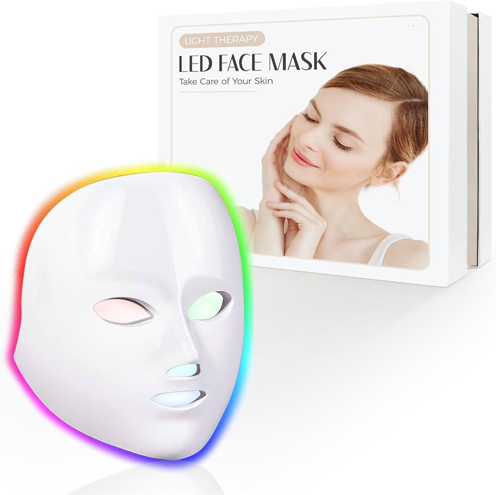 Red Light Mask for Face, 7 Custom Modes with Infrared, 850nm Infrared & Red Light Masks, Portable... | Amazon (US)