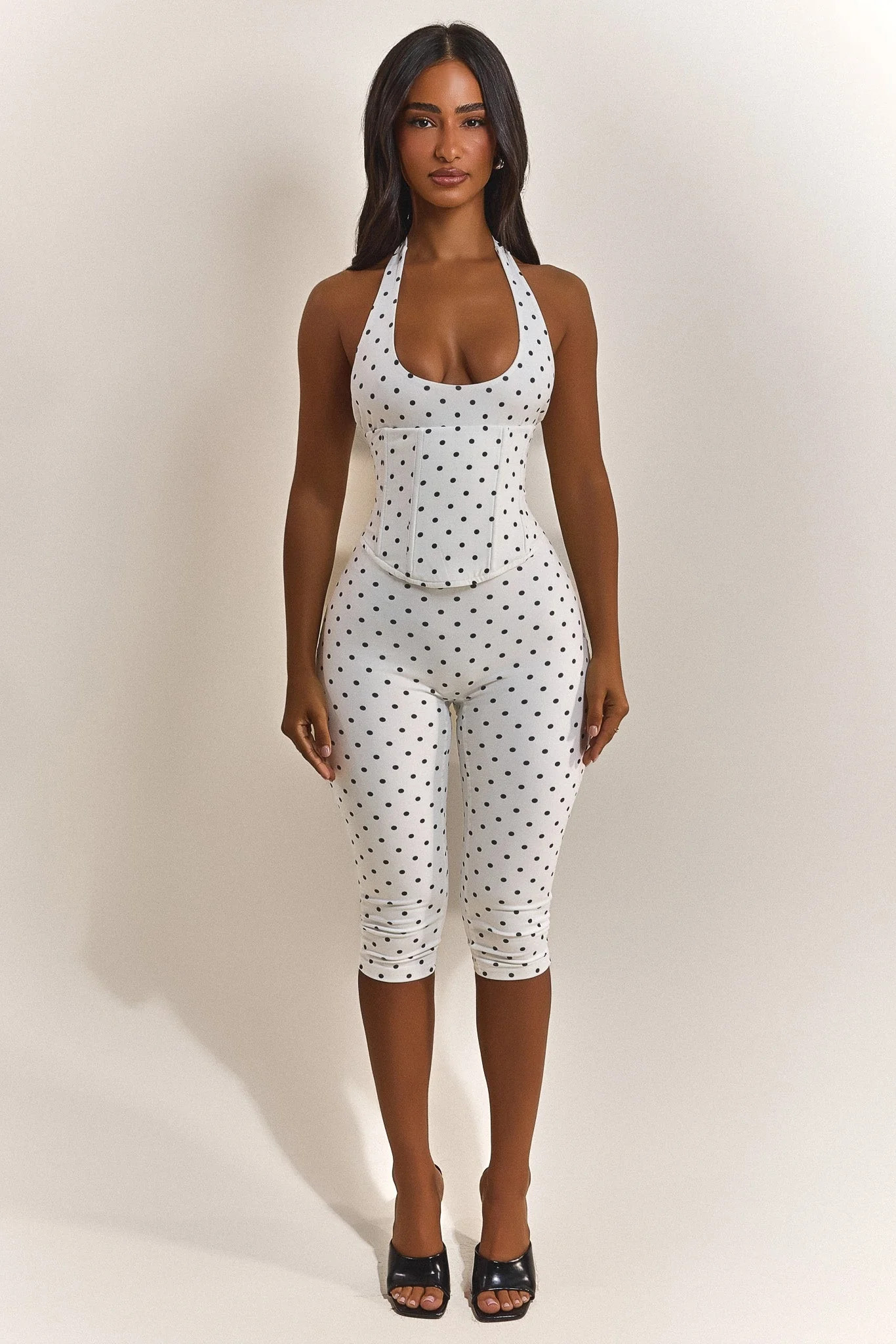 The Sandra Capri Jumpsuit in Polka Dot | Mars The Label