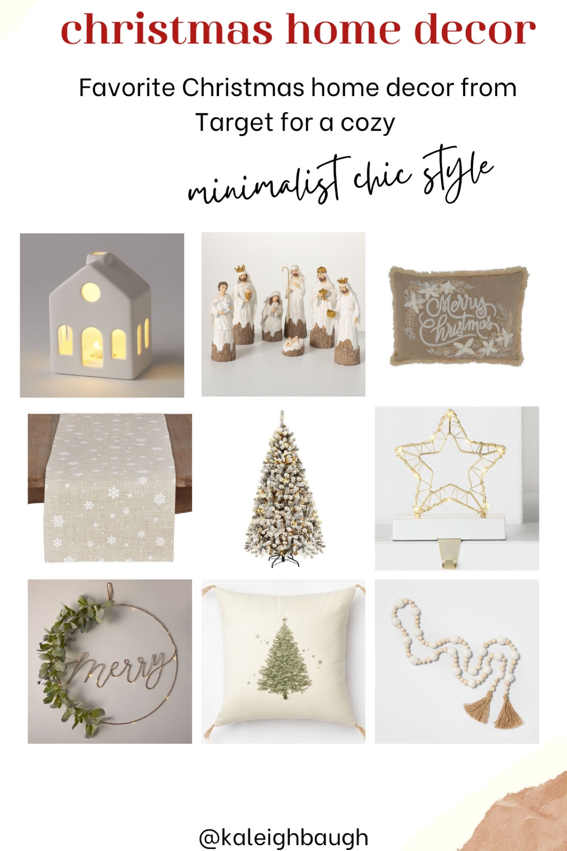 Favorite Christmas home decorations from Target for a minimalist chic style. Christmas decoration, Christmas, target home, minimalist home, minimalist  decorations, Christmas tree, nativity set 

#LTKHoliday #LTKhome #LTKSeasonal