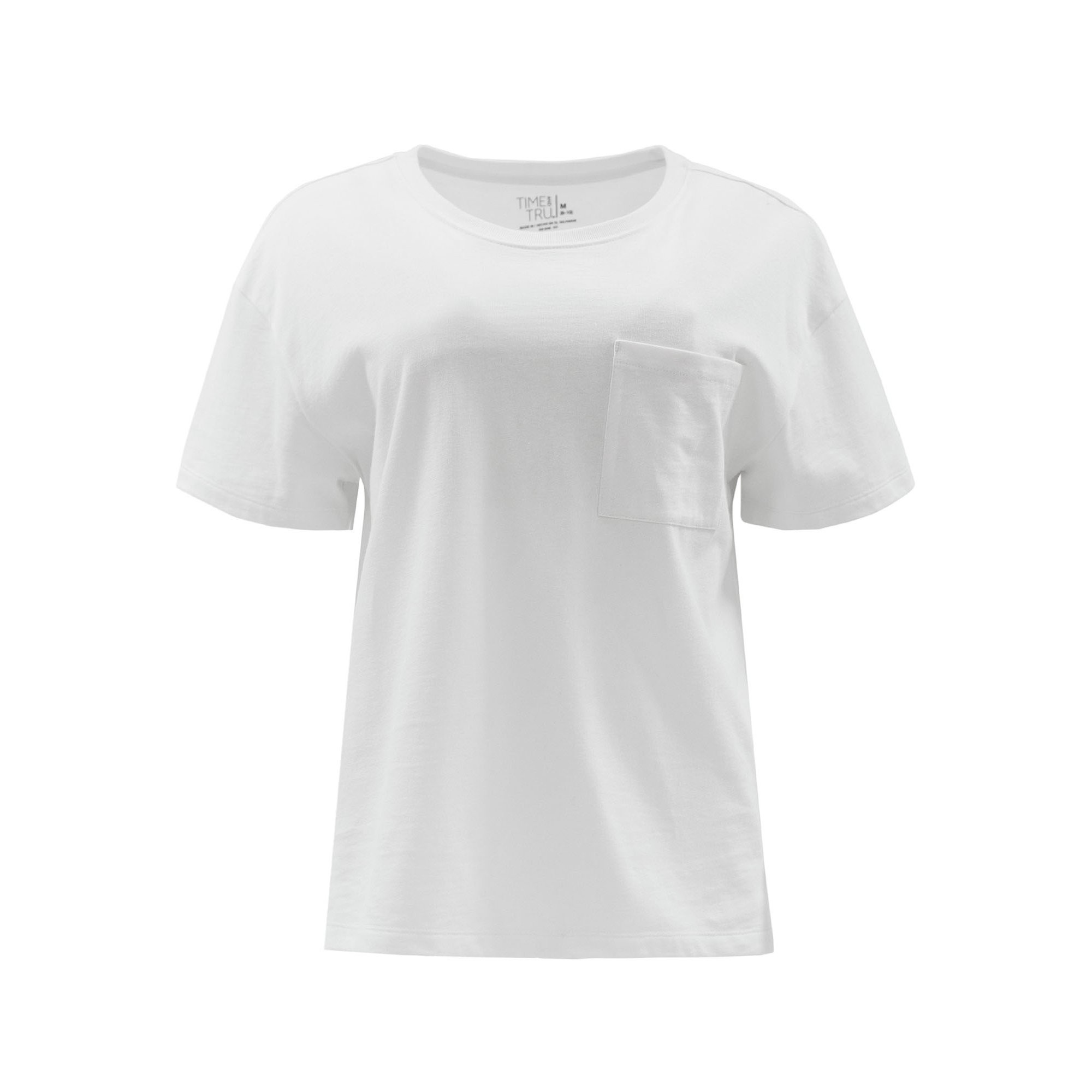 Time and Tru Women's Boyfriend Short Sleeve Pocket Tee, 2-Pack, Sizes XS-XXXL | Walmart (US)