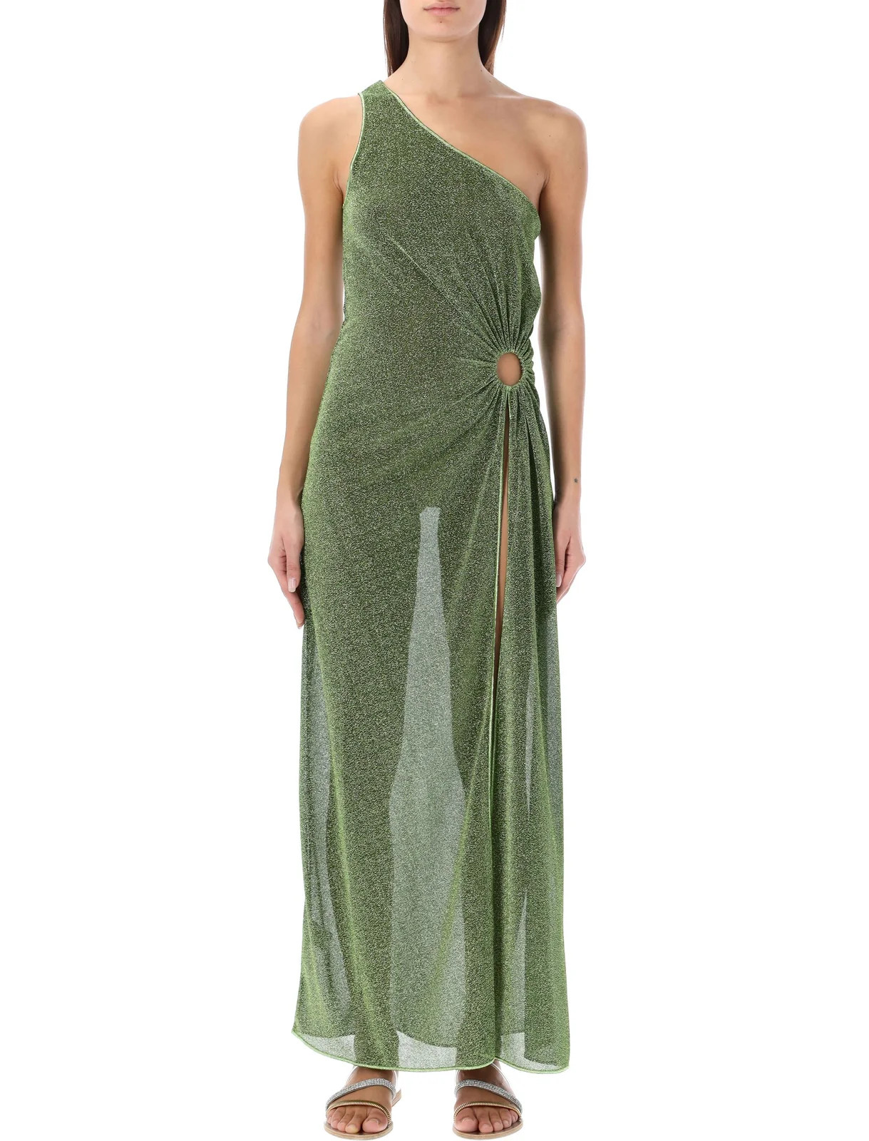 Oséree Lumiere One Shoulder Ring Detailed Dress | Cettire Global