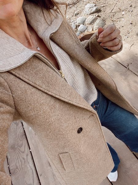 Topcoat and half zip sweater are 30-40% off (code FREIENDS without and account for 30% and code FAMILY for 40% off with an account) 
Coat runs tts- not a super heavy coat, great layered over sweaters 
Sweater runs tts 

#LTKsalealert #LTKSeasonal