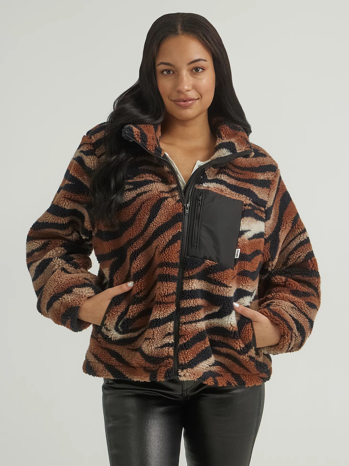 Women's Tiger Print Sherpa Jacket in Tiger Print | Wrangler
