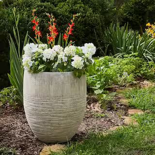 Southern Patio Unearthed Large 17 in. x 19 in. Fiberglass Tall Planter GRC-049425A | The Home Depot