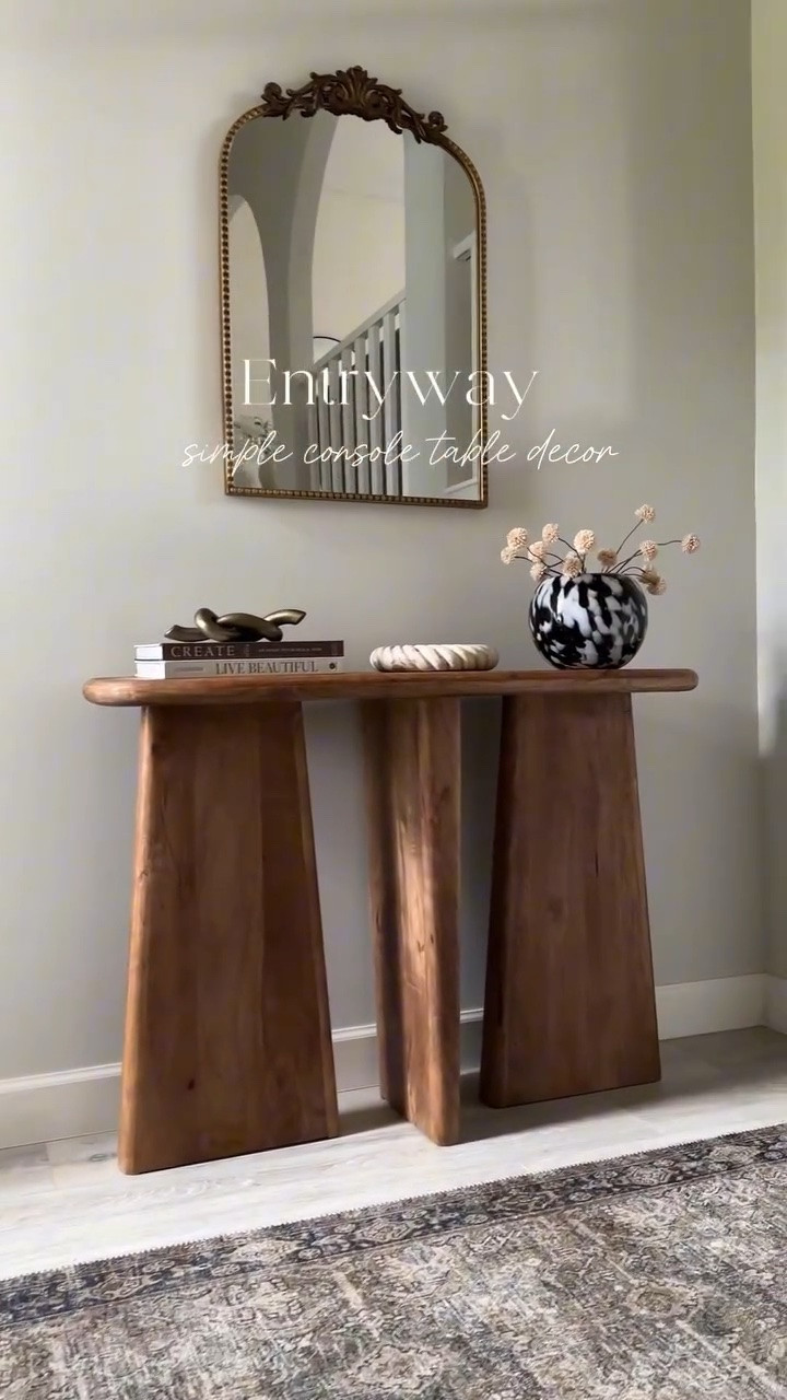 Entryway decor inspo ✨ An entryway should feel intentional. Styled, but not overwhelming, functional, but also inviting and beautiful.

I bought my console from Home Goods, but I’ve linked many similar if not almost exact options! 🤍

#entrywaydecor #entrywaydesign #entrywaytable #entrywayideas #entrywayinspo