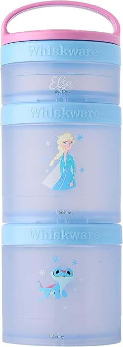 Whiskware Disney Princess Frozen, Stackable Snack Containers for Kids, 3 Stackable Snack Cups for... | Amazon (US)