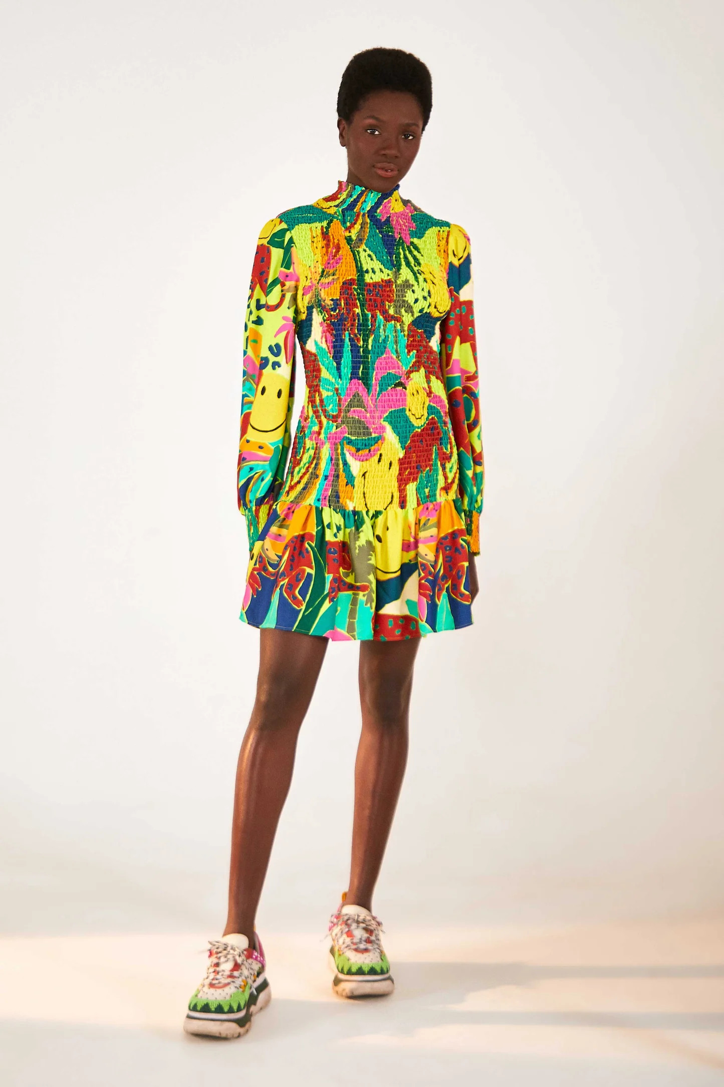 Leopards Jungle Smiley® Mini Dress | FarmRio (US)