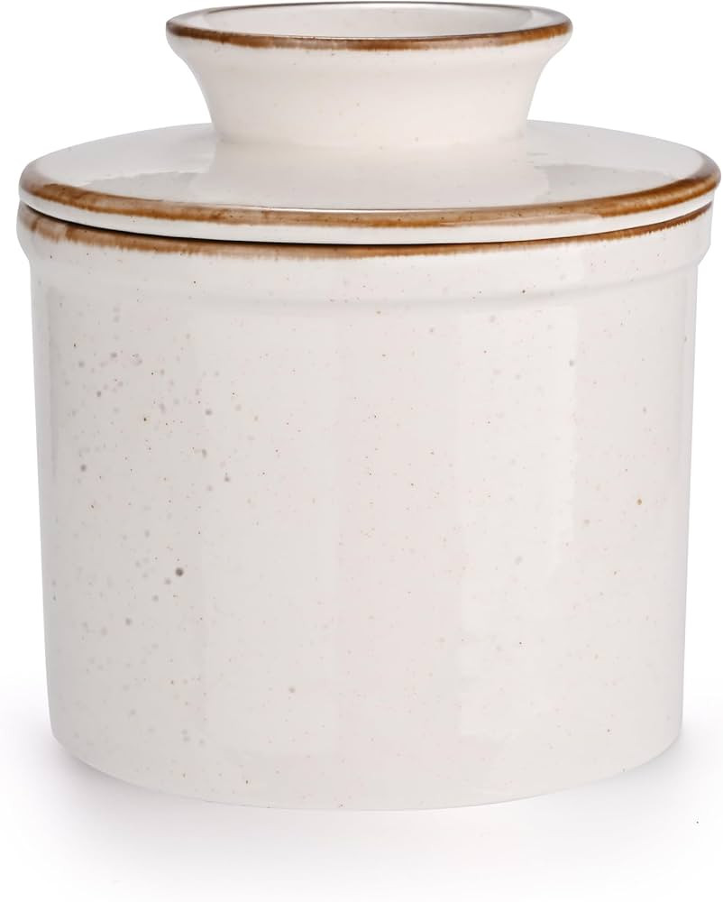 French Butter Dish, Butter Crock for Counter with Water Line, Ceramic Butter Keeper for Spreadabl... | Amazon (US)